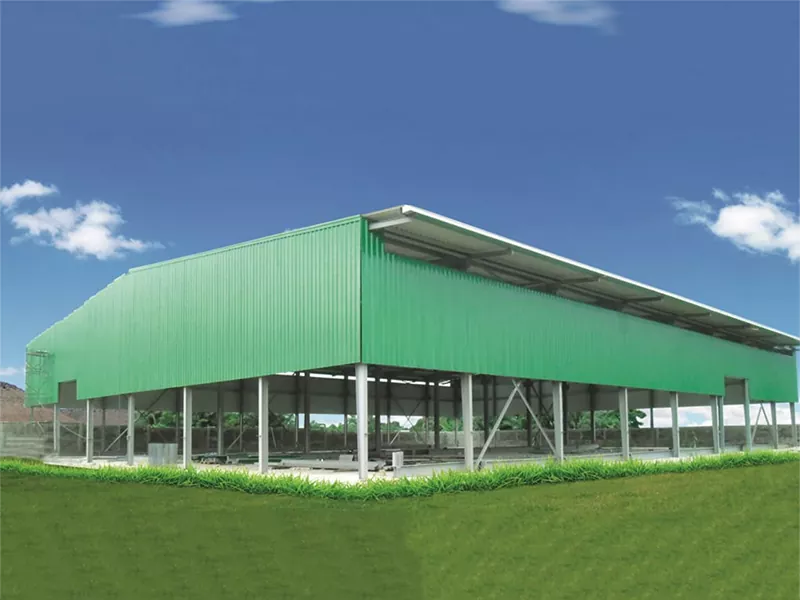 Eco-friendly Prefab Metal Warehouse အဆောက်အဦ